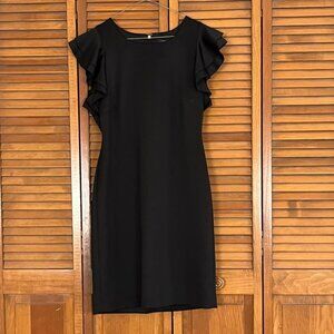 Tommy Hilfiger Women's Flutter Sleeve Scuba Dress Size 12 Little black dress